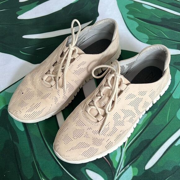 Cole Haan beige eyelet suede sneakers - Picture 3 of 7